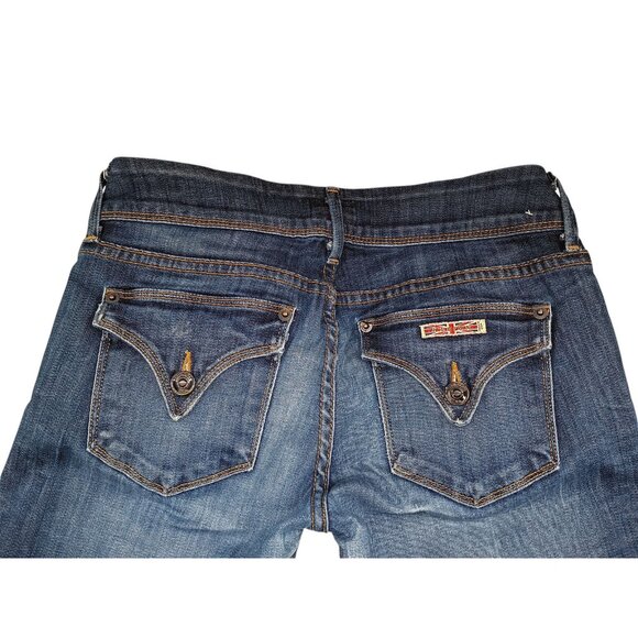 Hudson‎ Jeans Womens 26 Blue Bootcut Flap Pocket Distressed Denim Made USA - Picture 7 of 10